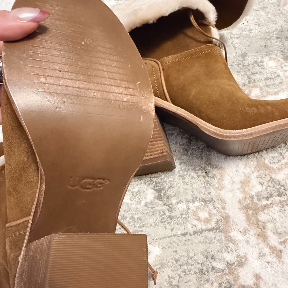 UGG Jerene Chestnut Heeled Booties (Size 8.5) - Picture 7 of 8